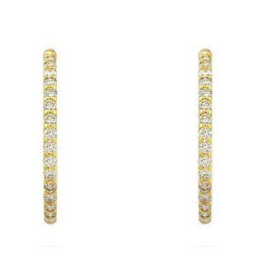 Diamond Hoop Earrings in 14k Yellow Gold 2.50 Ctw